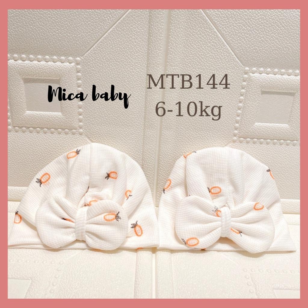 Mũ turban màu trắng kem họa tiết quả dứa xinh xắn cho bé Mica Baby MTB144