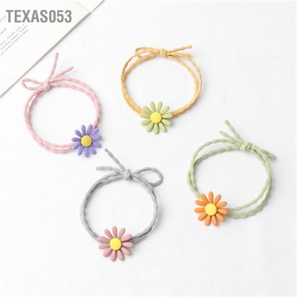 Dây buộc tóc đàn hồi đính hoa cúc nhỏ màu sắc kẹo ngọt xinh xắn thời trang dành cho nữ