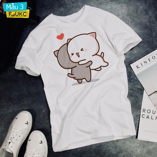 Áo Thun Đôi In Hình Mèo Siêu Cute Giá Tốt F702L3