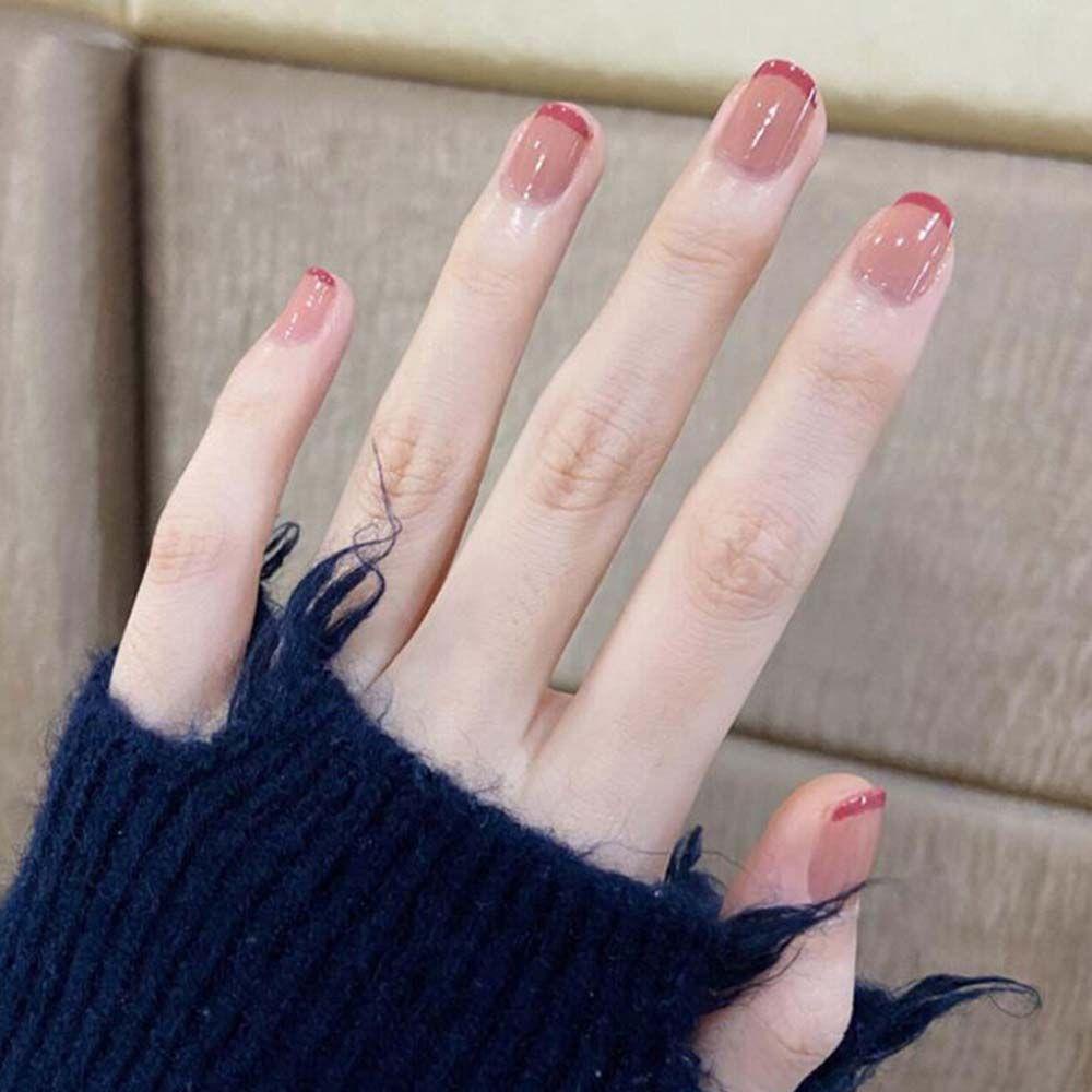 Bộ Móng Tay Giả Hình Vuông Dạng Nhấn Tháo Rời Được Màu Gradient Thời Trang