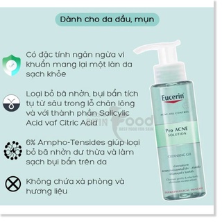 Sữa Rửa Mặt Dạng Gel Eucerin Acne-Oil Control Pro Acne Solution Cleansing Gel