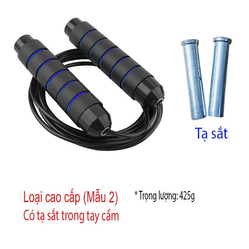 Dây Nhảy Tập Thể Dục Lõi Thép (Tạ Sắt) Thể Thao Cao Cấp 2,7m có thể cắt bớt DN8001