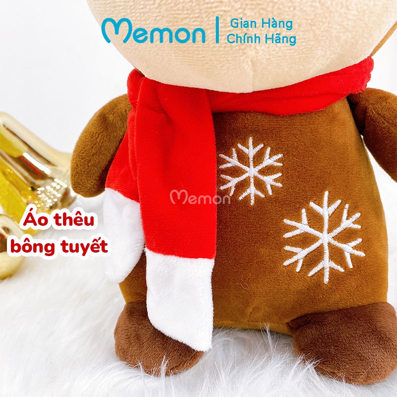 Gấu Bông Tuần Lộc Khăn Ngồi Noel Giáng Sinh Cao Cấp Memon