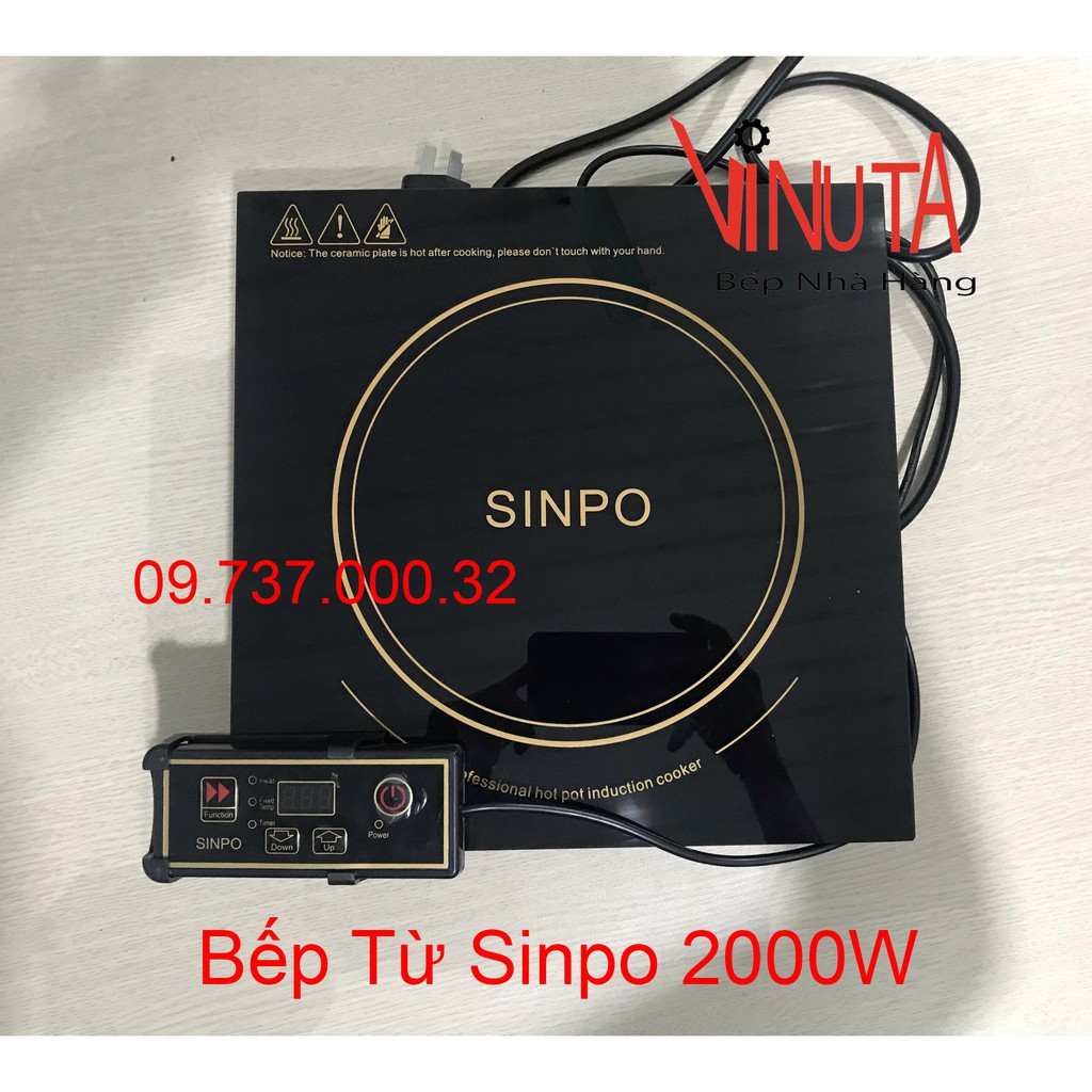 Bếp Từ Vuông 2000w, bếp điện từ Sinpo / IH nấu lẩu đơn hình vuông âm bàn