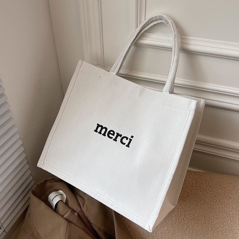 Túi Tote, Túi Merci Loại 1, Hai Màu Đen và Trắng Cực Sang Chảnh, Túi Du Lịch Hot Hit