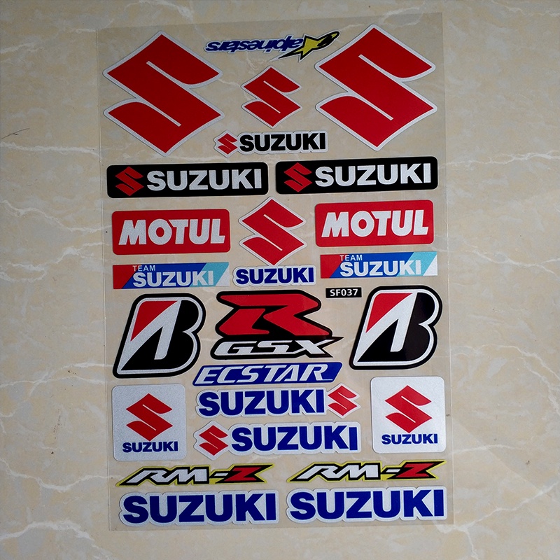 SUZUKI 1 Bộ Miếng Dán Phản Quang Chống Nước gsx smash nex satria lx gts 150 650 1050 250 790 125 moto