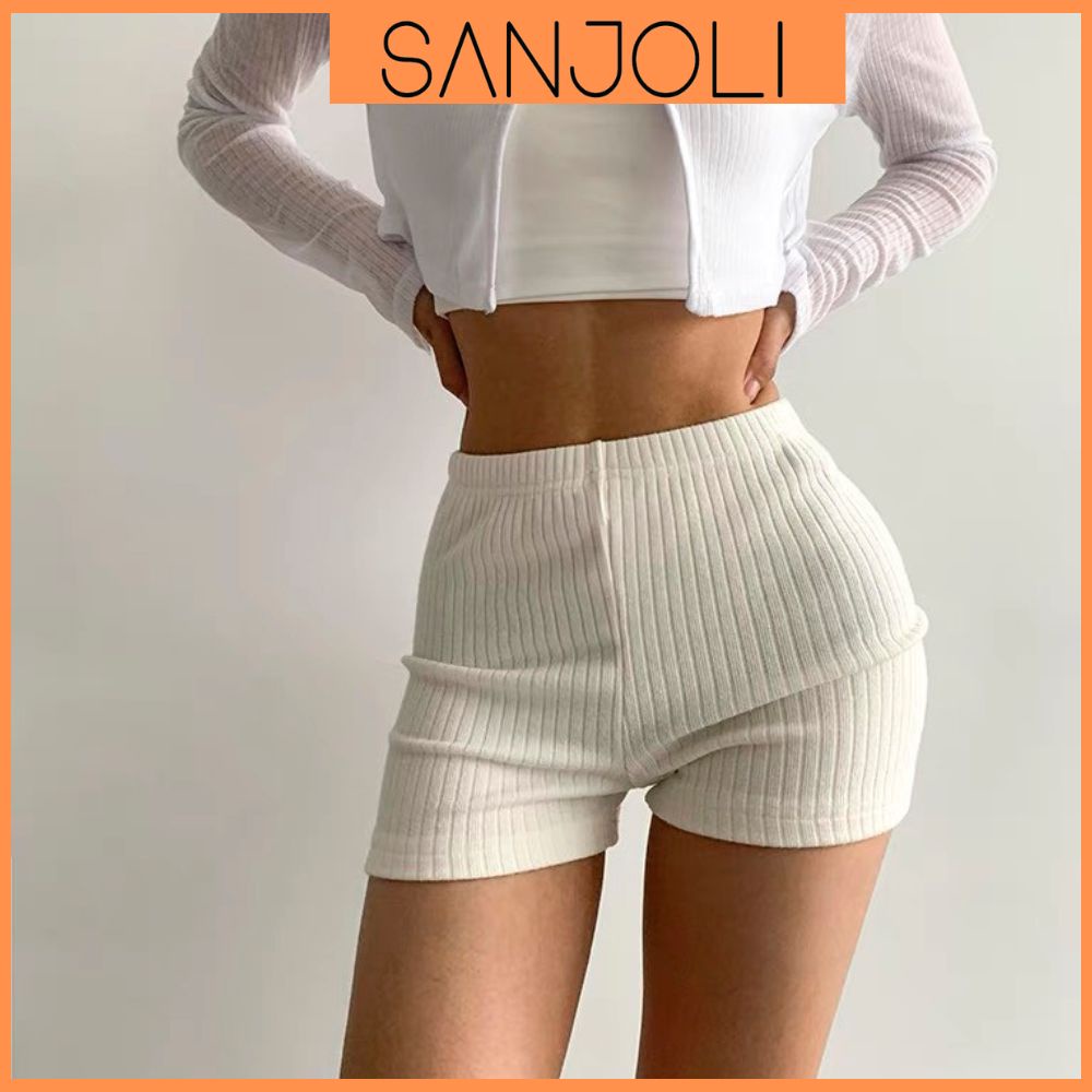 Quần Legging Đùi Nữ Thun Cạp Cao Biker Lửng Ngố Dáng Ôm Bigsize Tập Gym Yoga SANJOLI QD003