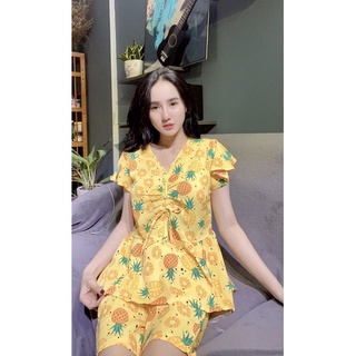 ( FreeSize Lụa ) Đồ Bộ mặc nhà thiết kế Đồ Bộ Lửng (40kg đến 57kg).