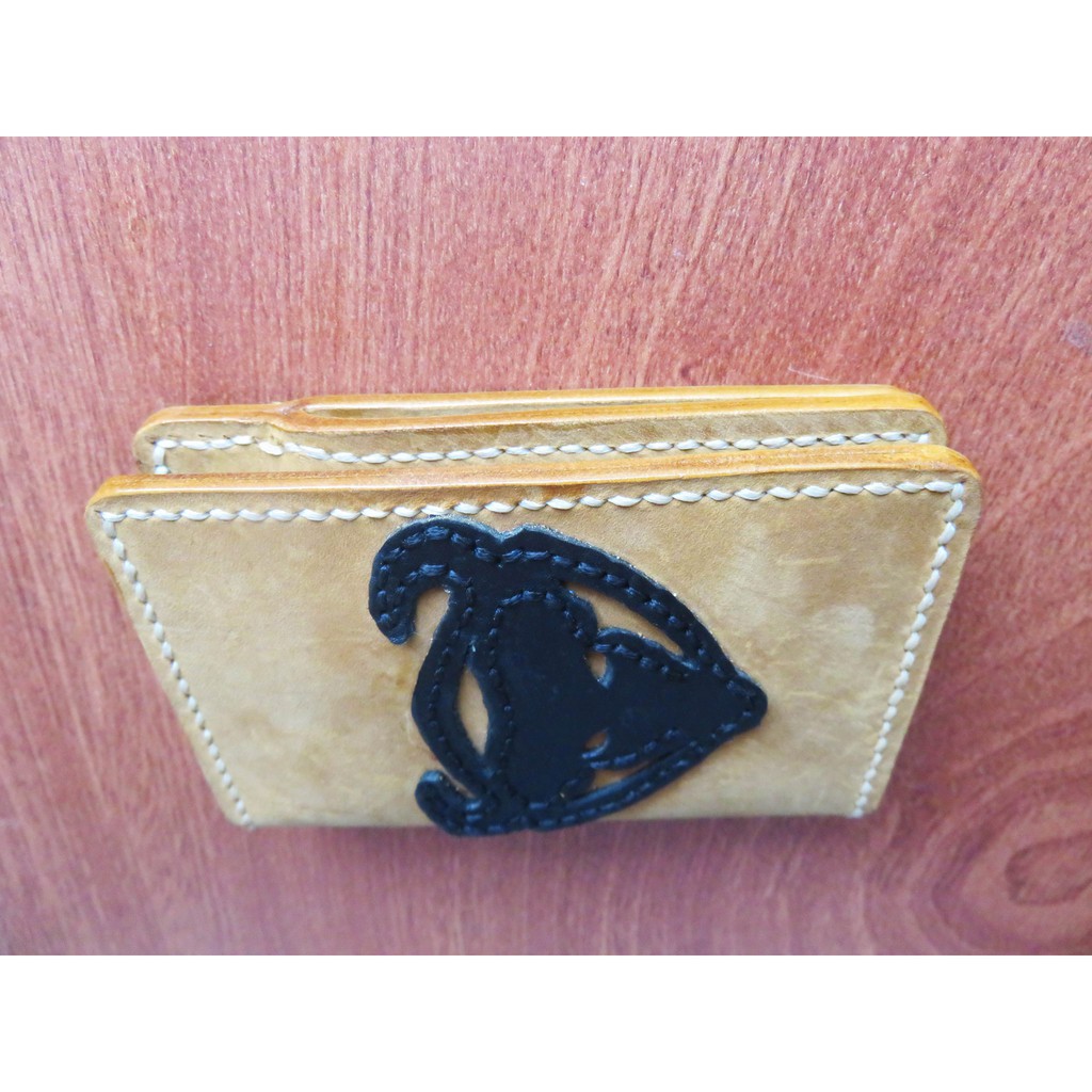 Ví Đứng Nam " Trâu Sắt " Da Bò Sáp, Thủ Công Hoàn Toàn. Handmade Wax Cowhide Leather Men Wallet