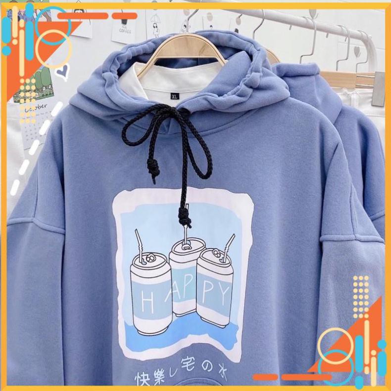 Áo Hoodie 3 Lon Nước HAPPY Form Rộng Tay Phồng Y Hình | BigBuy360 - bigbuy360.vn