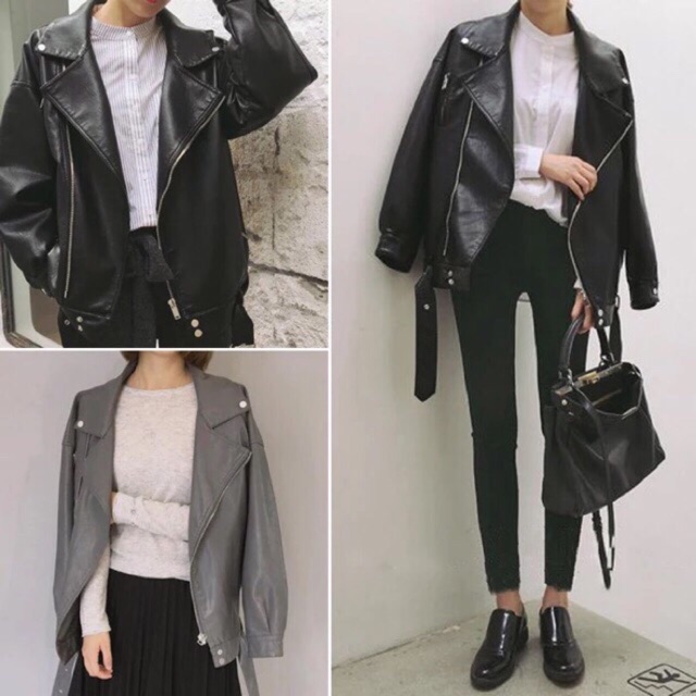 Áo khoác da (kèm ảnh thật + Feedback) mua áo tặng kèm BELT Leather Jacket betseller
