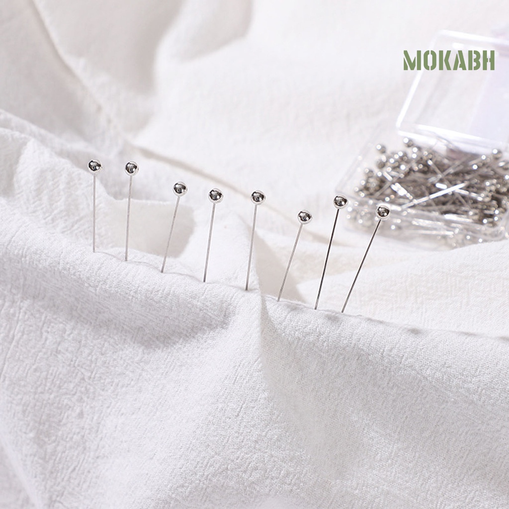 Hộp 100 Ghim Kim Khâu Hình Tròn Nhiều Màu Sắc Kèm Hộp Đựng Tiện Lợi