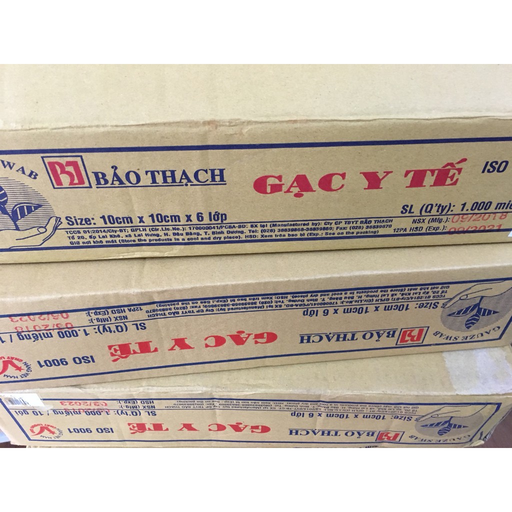 Gạc thẩm mỹ Bảo Thạch 10x10x6 lớp