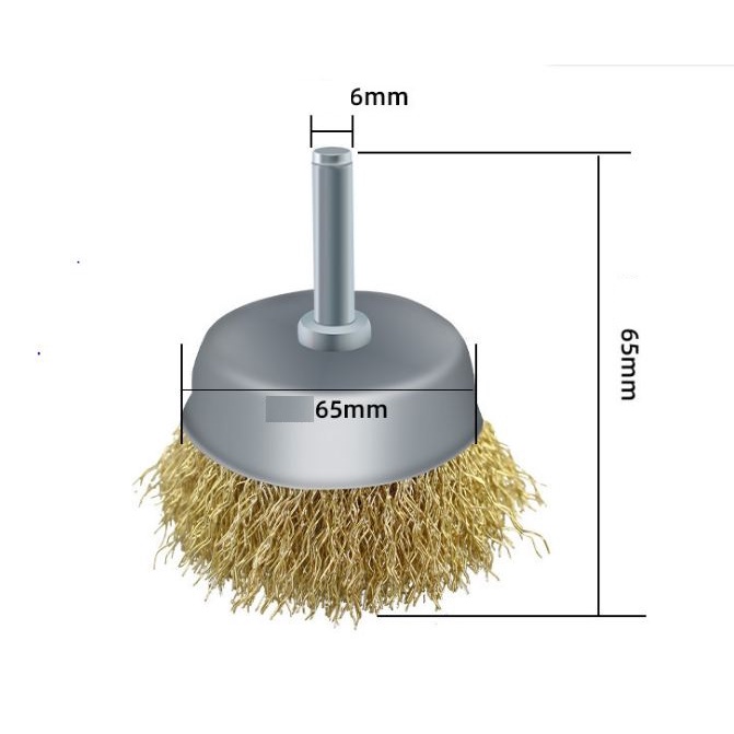 Chổi đánh rỉ lắp máy khoan nhiều kích thước chuôi 6mm