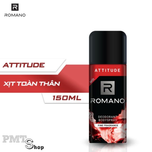 Xịt nước hoa toàn thân nam Romano 150ml Classic | Force | Vip | Attitude | Equity | Gentleman khử mùi, ngăn mồ hôi