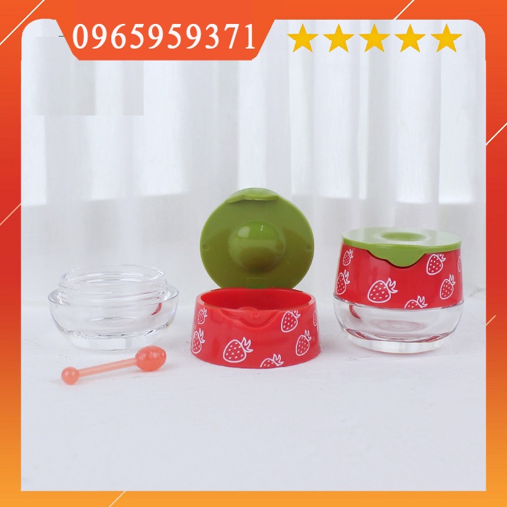 Hũ quả dâu kèm cây lấy son/ Hũ 10gr / Nguyên liệu làm mỹ phẩm Nguyên liệu làm son handmde &lt;3 Panda Store