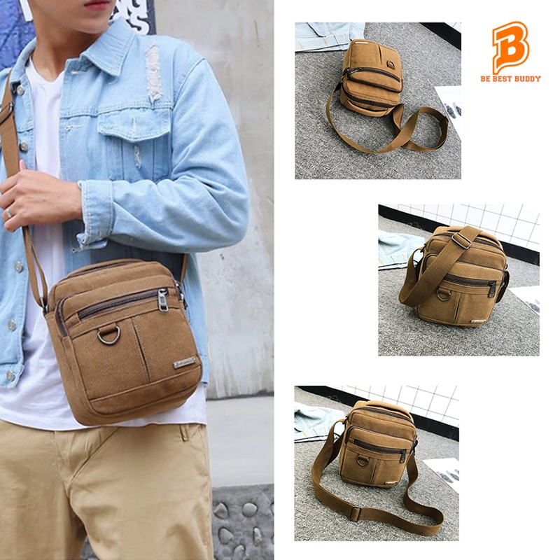 Túi đeo chéo Nam Vintage Canvas Túi đeo chéo nhỏ