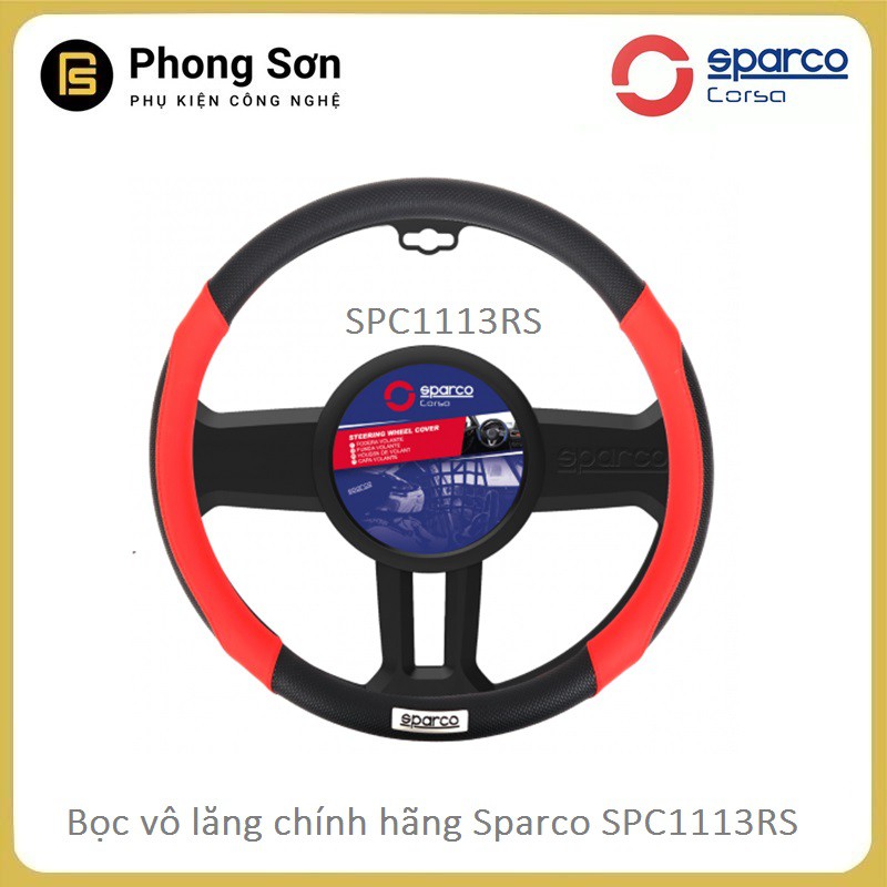 Bọc vô lăng SPARCO SPC1113RS chính hãng , Tặng kèm khăn lau ô tô 35*75cm ( Bảo Hành 03 Tháng )