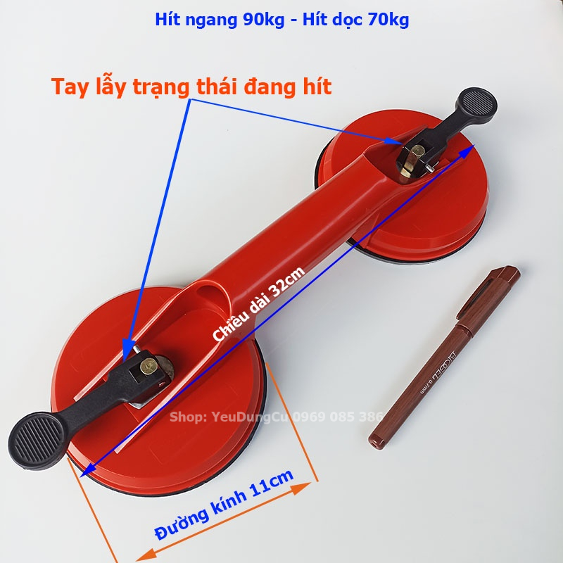 Tay hít gạch, hít kính cầm tay chuyên dụng Loại hút 1 chấu 2 chấu và 3 chấu
