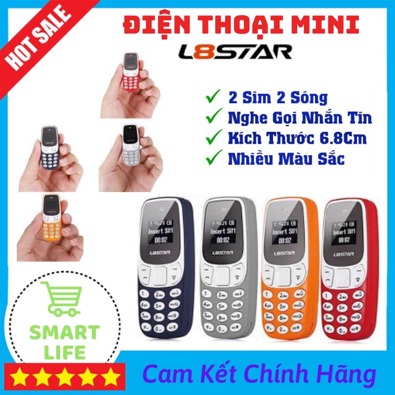 Điện Thoại Mini L8Star BM10 Điện Thoại Hỗ Trợ Nghe Gọi 2 Sim 2 Sóng Thay Đổi Giọng Nói Cuộc Gọi Nhỏ Gọn Tiện Lợi