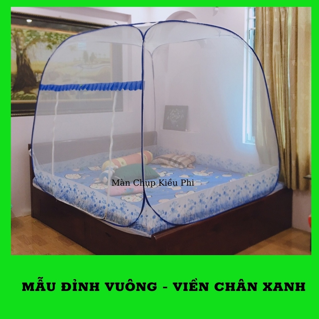 Màn chụp tự bung đỉnh vuông gia đình Kiều Phi - mùng tự bung người lớn gấp gọn tiện dụng