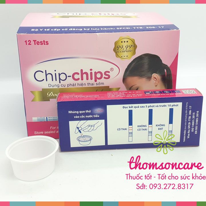 Que thử thai Chip Chip - test thử thai nhanh, chính xác, giao hàng kín đáo, che tên chipchip