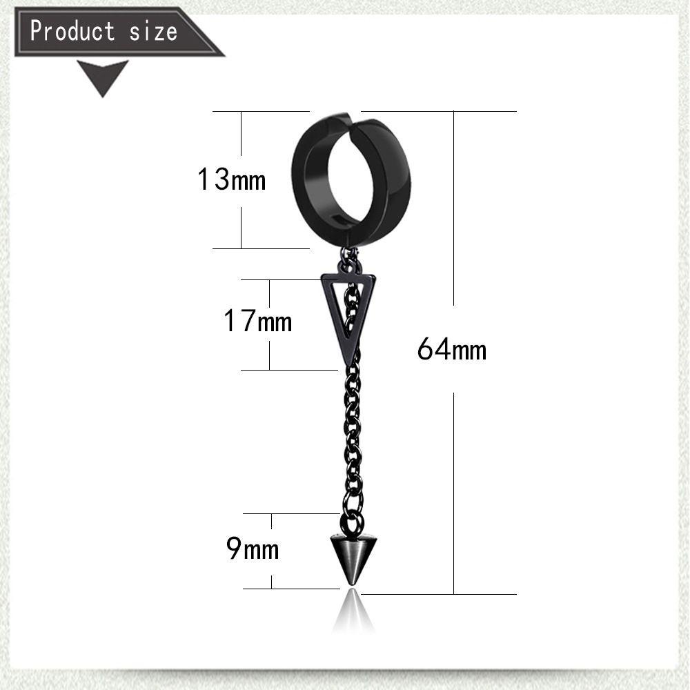 Khuyên Tai Dạng Vòng Lủng Lẳng Xỏ Lỗ Không Cần Xỏ Khuyên Phong Cách Punk Rock Unisex