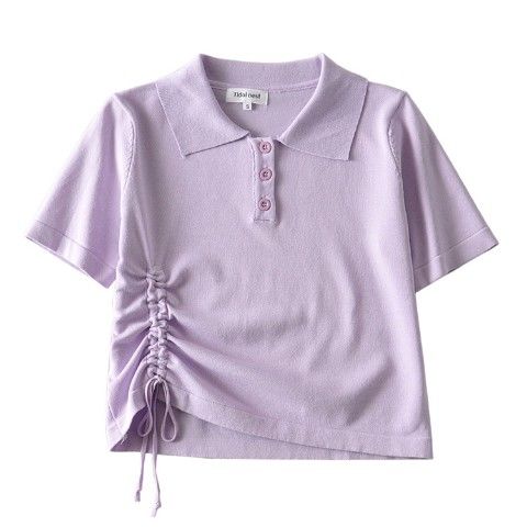 ❤️❤️Áo thun Polo tay ngắn lưng cao thiết kế dây rút thời trang mùa hè cho nữ | BigBuy360 - bigbuy360.vn
