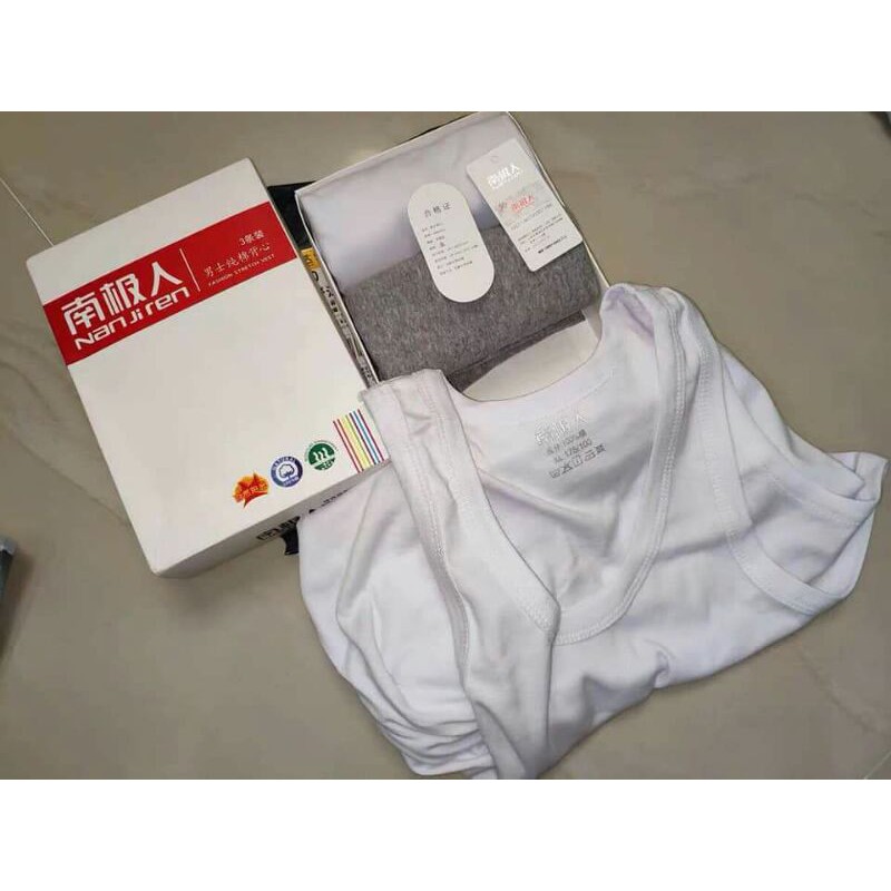 Set 3 áo thun ba lỗ nam hãng ninjaren cotton 100%