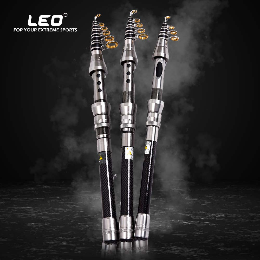 Cần câu máy, Cần câu cá mini Leo Sport dùng cho câu lure - câu lăng xê - câu lục tặng hộp phụ kiện và bao đeo