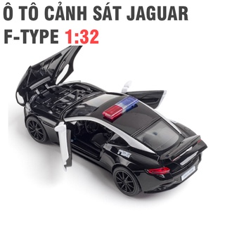 Mô hình xe ô tô cảnh sát Jaguard F-Type tỉ lệ 1:32 xe bằng kim loại có âm thanh và đèn