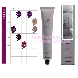 Nhuộm Tóc Davines Mask With Vibrachrom Mã Màu Đỏ Lạnh /22 (100ml) (cần mua thêm trợ nhuộm)