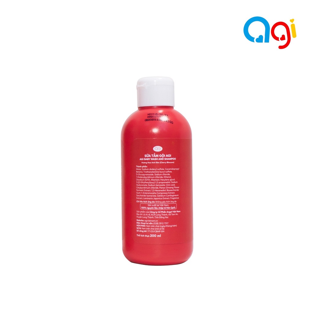 Sữa tắm gội toàn thân AGI cho bé cưng với 100% nguyên liệu được nhập khẩu từ Hàn quốc