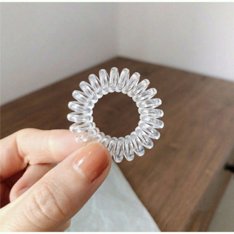 Lò Xo Cột Tóc Trắng Trong Size Trung 3 cm