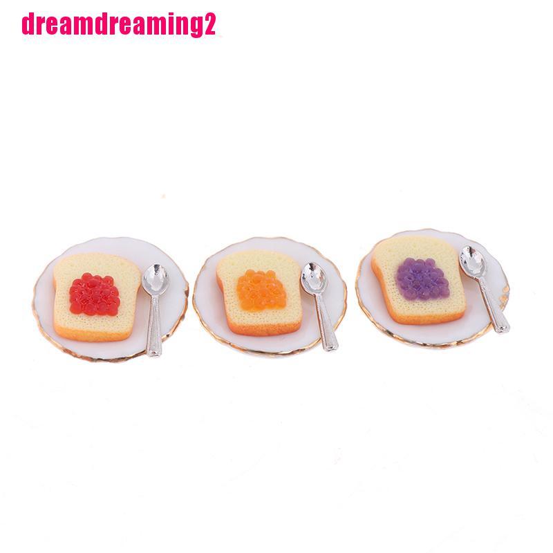 Bộ 3 Đĩa Bánh Mì Tỉ Lệ 1: 12 Dành Cho Nhà Búp Bê