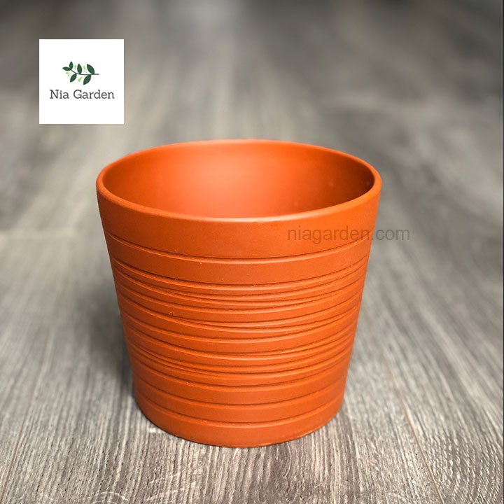 Chậu đất nung nâu đỏ cắt rối 13,5cm