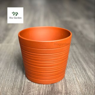 Chậu đất nung nâu đỏ cắt rối 13,5cm
