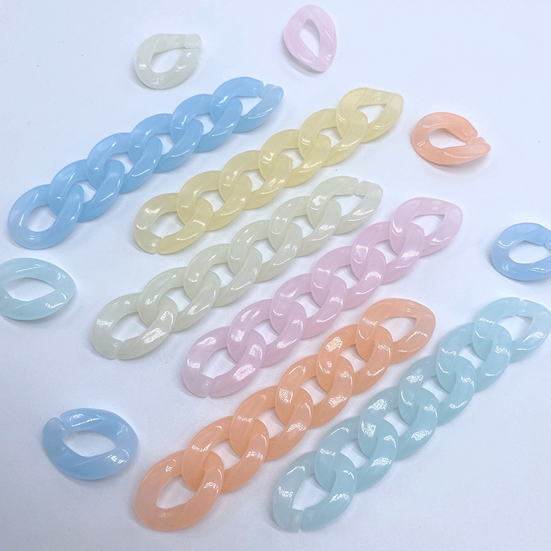 Set 10 Dây Xích Nhựa Acrylic Màu Sắc Sáng Tạo Làm Túi Xách Thời Trang Mùa Hè Cho Nữ
