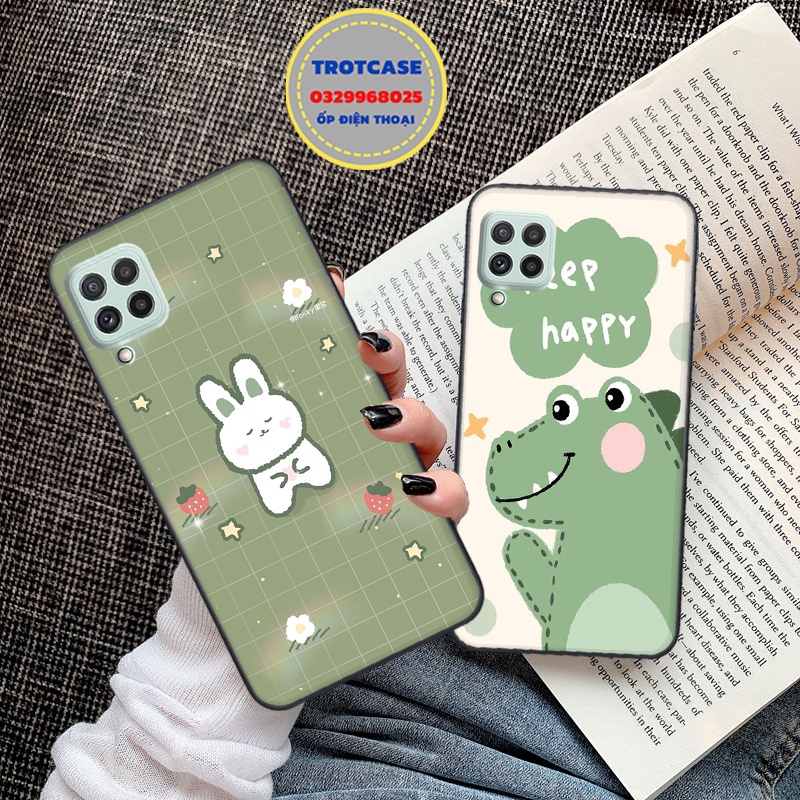 Ốp lưng điện thoại Samsung A22 4G - Samsung A22 5G - Samsung A12 - in hình chú khủng long dino xanh nhiều sắc thái