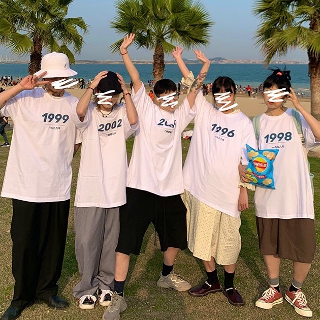 Áo Thun Ngắn Tay Dáng Rộng Thời Trang Dành Cho Cặp Đôi