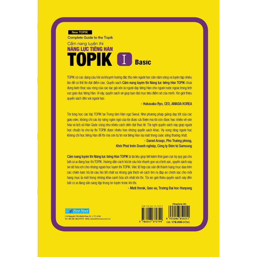 Sách - Combo Cẩm  Nang Luyện Thi Năng Lực Tiếng Hàn TOPIK ( Tập 1 + Tập 2 ) + CD - First News Tặng Kèm Bookmark