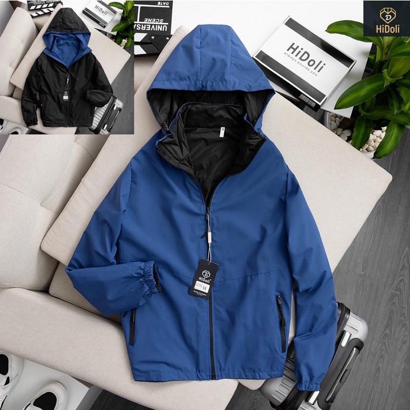 Áo khoác gió unisex 2 mặt chống thấm nước PABAKO  có 5 màu và 4 size S M L XL XXL