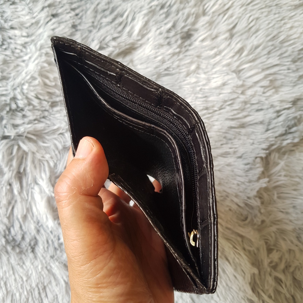 Ví Cá Sấu Dáng Đứng, Màu Nâu Cafe | Ví Da Cá Sấu Gù Lưng 2 Mặt  | Đẳng Cấp Phái Mạnh I Bảo Hành 24 tháng