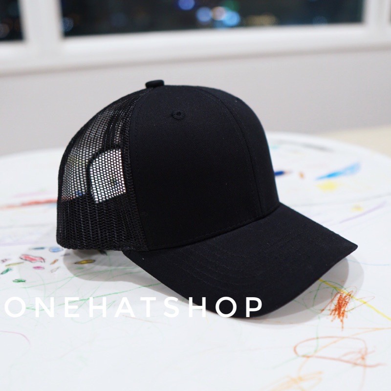 Nón Lưỡi Trai Trơn Đen Lưới - [Chất lượng Cao]-Vải loại 1- Baseball cap- Brand OneHatShop- Made in VietNam