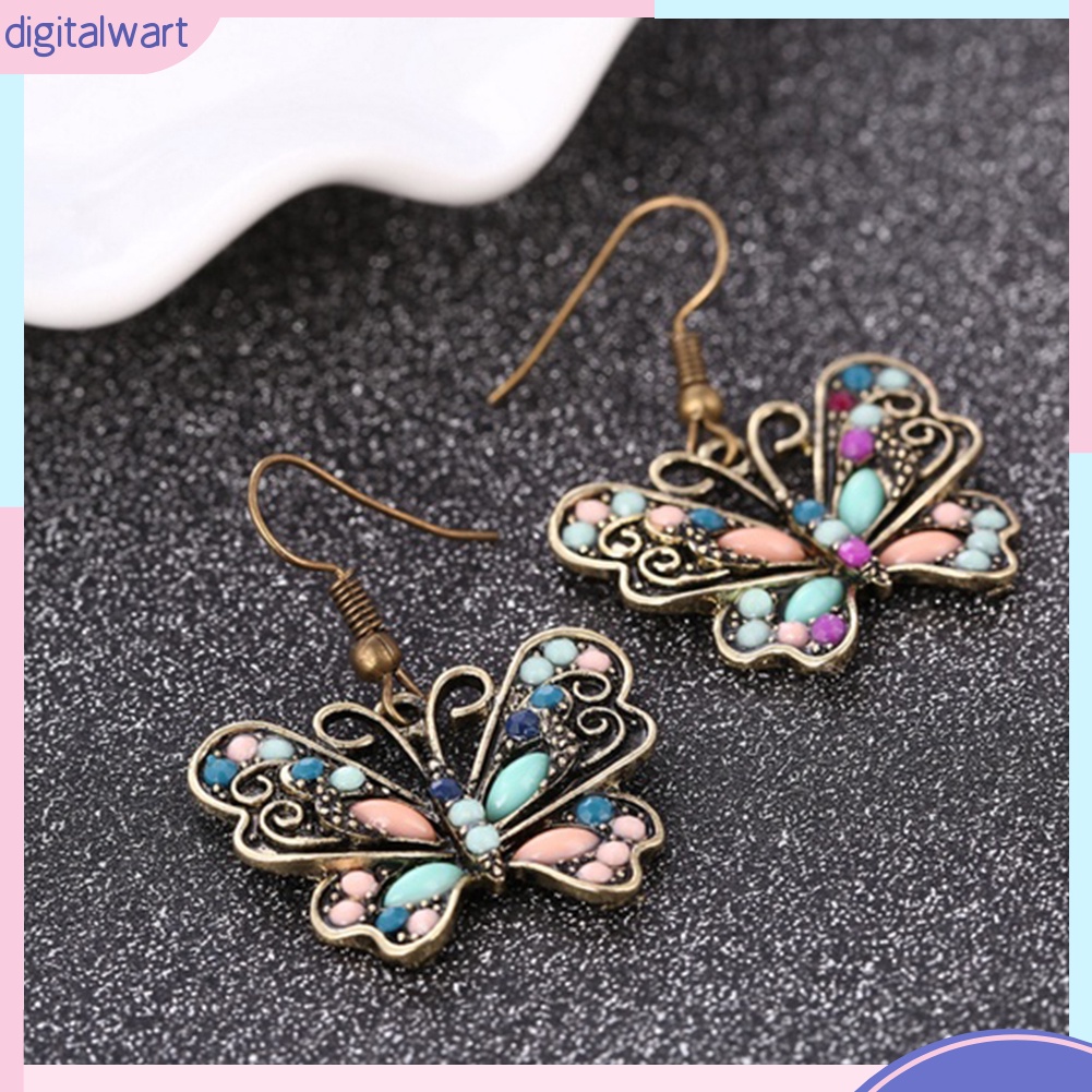 Cặp Khuyên Tai Hình Chuồn Chuồn Đính Đá Quý Nhân Tạo Sang Trọng Cá Tính Dành Cho Nữ