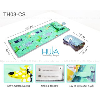 COMBO Nệm gối mền Tiểu học - Lụa Họa Tiết