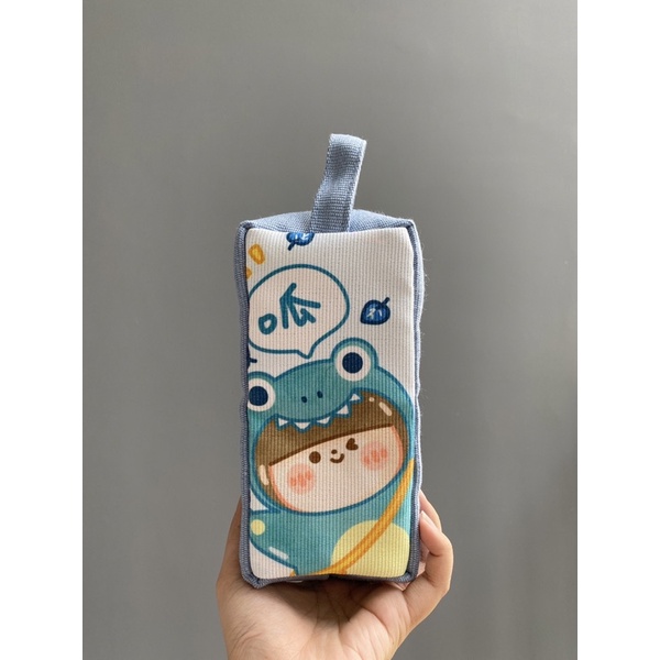 Hộp Bút Vải Canvas Màu Xanh