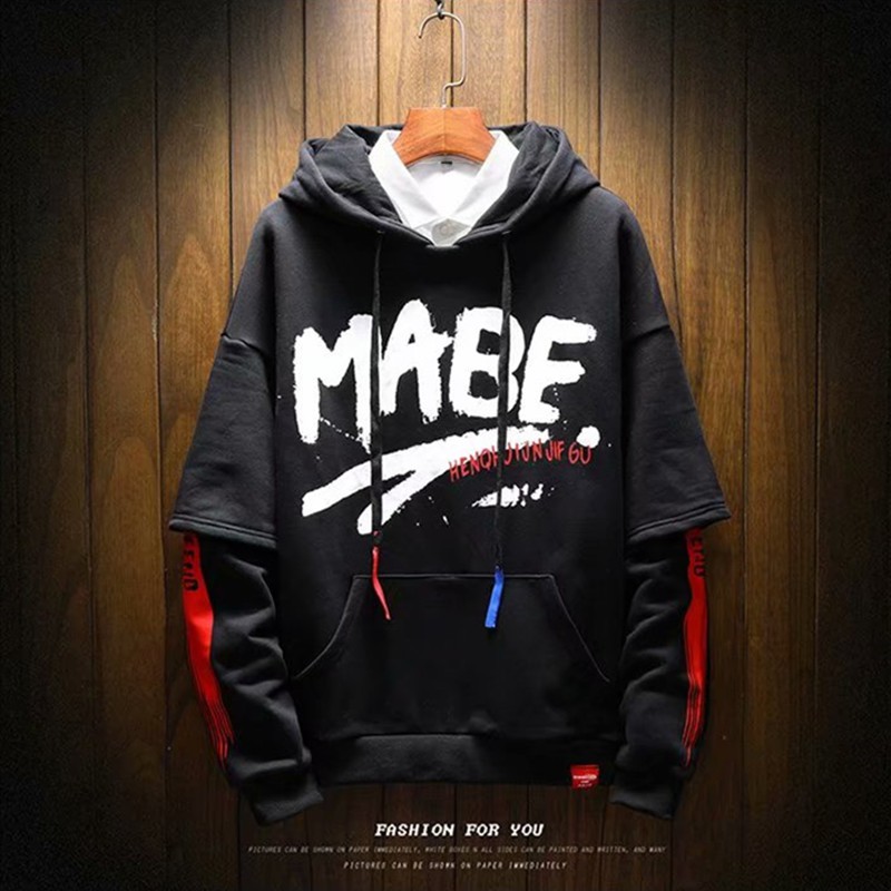 Unique European-American style 2-layer fake long-sleeved hoodie jacket | BigBuy360 - bigbuy360.vn