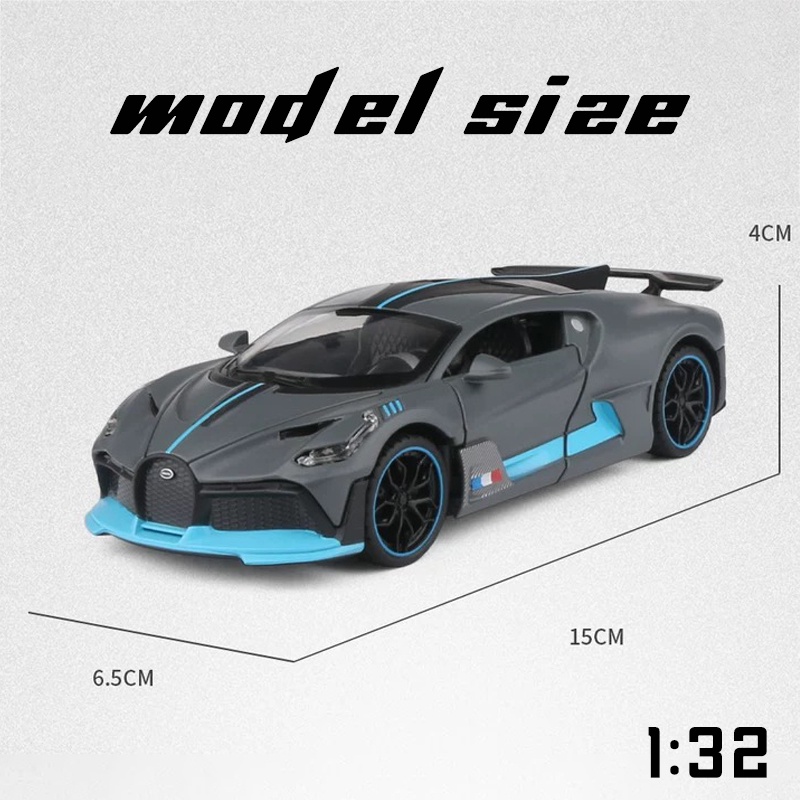 Mô Hình Xe Ô Tô Bugatti Divo Tỉ Lệ 1: 32 Bằng Hợp Kim Có Đèn Và Nhạc