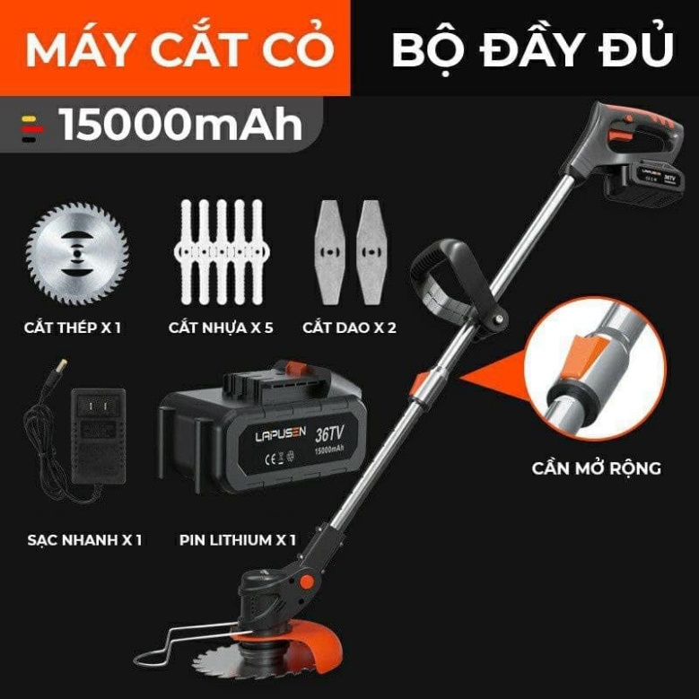 Máy cắt cỏ cầm tay X2000, Máy tỉa cây đa năng nhỏ gọn tích hợp chíp quản lý điện năng thông minh đảm bảo an toàn